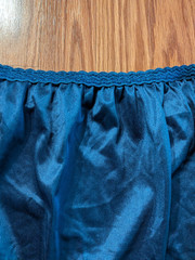 Vintage ASHLEY TAYLOR Navy Blue high rise granny panties nylon USA XL 8 brief
