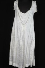RARE PLUS SIZE FRENCH 1920’S-1930’S WHITE FINE SILK SLIP WITH LACE TRIM SZ 16-18