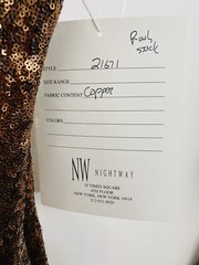 NW Nightway Copper Sequin One Shoulder Cocktail Party Dress Petite 8P NWT