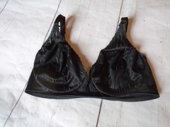 36D Black U/W Bright Stripes Front Clasp Vtg MAIDENFORM Unlined Bra #1218 36D