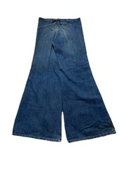 True Vintage 1970s Denim Bell Bottoms Moto Rave Biker Glam Rock 28w x 29L