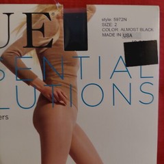 Vintage Pantyhose HUE ESSENTIAL SOLUTIONS Color Almost Black Size 2 BONT1