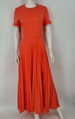 Vintage Elegant Miss California Maxi Pleated Dress Coral Hippie Boho Gypsy 70s