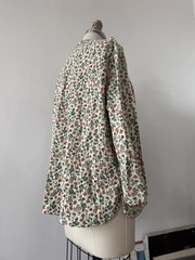 Mid Century Handcrafted Floral Cotton Smock Top Artist Workwear Folk Prairie OS