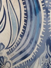 Vintage Emilio Pucci Blue & White Silk Paisley-Style Print Midi Dress (READ)
