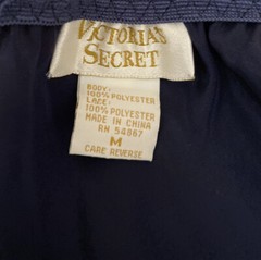 VINTAGE VICTORIA SECRET Hipster Boxer Pettipants Medium Navy Blue w/ Lace