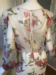 Vtg 80s Constance Saunders RICHARD WARREN Dress 6 Saks FLORAL Print CHIFFON TEA