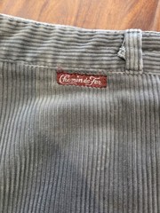 Vintage 70s Chemin De Fer Corduroy High Waisted Pants Gray Size 24