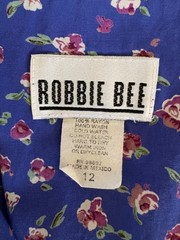 VTG 1990s Robbie Bee Rayon Ditsy Floral Sleeveless Shirtwaist Midi Dress Sz 12