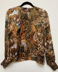 Vtg Jerri Sherman 100% Silk 8 Top Blouse