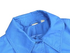 Vintage 70s Blue Belted Button-Up Lightweight Polyester Jacket Size 14