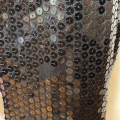 VTG 80s 90s Night Way Black Sequin Body Con Cocktail Party Midi Wrap Dress 6/S