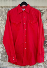 Vintage Ranchwear Red Western Snap Shirt USA Made Pearl Snaps Women’s M