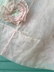 Antique 1920s Pink Cotton Organdy Dress Rosettes Gown Size Small/Medium