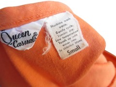 True Vintage Women’s Tank Small Single Stitch Top Orange 1970’s USA Cotton