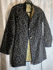 Vintage Tapestry Jacket Reversible Kimono Style Reversible Cuff Link Buttons S