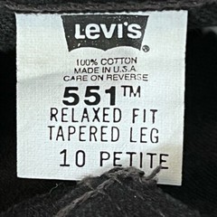 Vtg 90s Levis 551 Jeans Women 10 Petite (27×28) Black Relaxed Tapered Cotton USA