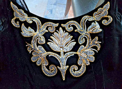 VTG Mr. Blackwell Designer Velvet Hand-beaded Black Cocktail Dress Sz 8 w/ Wrap