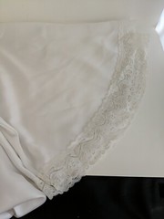 2 Piece Vintage Odette Barsa White Lace Peignoir Robe Gown S M Ankle Length