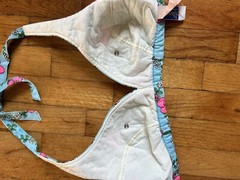 VTG 60’s 70’s Robby Len Bikini Top SWIM BATHING SUIT SUN TOP Flower Power Neon
