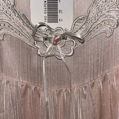 Sears Small NEW Fundamentals Thin Nylon Light Peach Flower/Lace, Nightgown, NWT