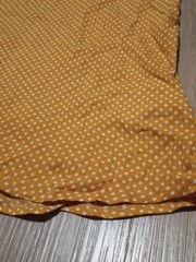 Vtg 90s JOLT Rayon Crepe Gold Yellow Polka Dot Ruffle Cap Sleeves Top grunge L
