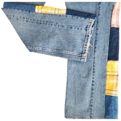 1960’s Style Patchwork Distressed Boho Hippie Jeans Button Fly 36.5″ Waist ZARA