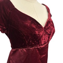 Alfred Angelo Vintage Wine Velvet Satin Prom Gown Dress Small Formal