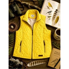 G.H. Bass & Co. Neon Yellow Quilted Puffer Vest Size Large Full Zip Gorpcore EUC