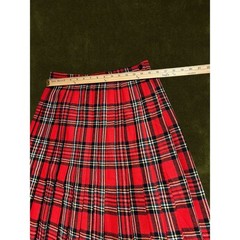 Vintage Rhapsody by Glazier 70s Red Plaid Pleated Skirt Punk Rock Midi Chicago