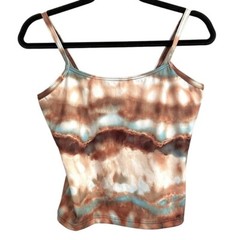 Vintage Tie Dye Cropped Spandex Camisole – S/M, made in Canada 🇨🇦