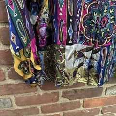 Jerri Sherman Collection Silk Patterned Blouse Paisley Floral Mallard Sz 8
