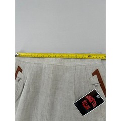 Harve Benard Vintage Linen Pencil Skirt Oatmeal Western Longhorn Silver Detail