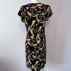 Vintage 90s Whimsygoth Slinky Face Print Dress Small Avant Garde Art Maximalist