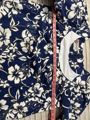 Vintage Hilo Hattie Hawaiian Dress M Blue Hibiscus Floral Made In Hawaii Cotton