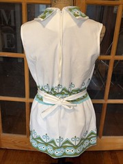 Vintage Encore Fashion 1950s 1960s Mod Tunic Top Side Slits Tie Back Mini Dress