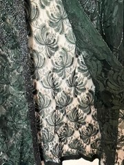 Vintage Brilliante by J.A. Emerald Green Beaded Lace Evening Jacket Sz 2X Formal