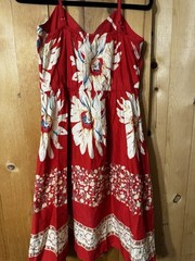 100% Cotton VTG MADE IN INDIA RED COTTON SLEEVLESS DRESS M