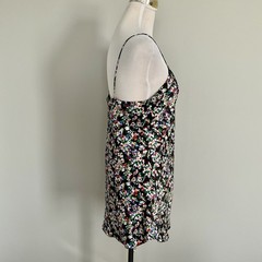 VTG Lingerie Short Nightie/Cami With Matching Gown Black Floral SM Laura Adam’s