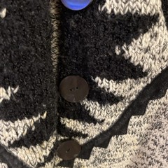 Vintage Cardigan Sandy Starkman Black Gray 70’s – 90’s Wearable Art Patchwork