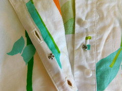 VTG Catherine Ogust Penthouse Gallery mod Sakura, bamboo & butterfly shirt dress