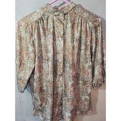 70s Vtg Handmade Size XL Shirt Standard Fit Tunic 1/2 Sleeve Lightweight Green