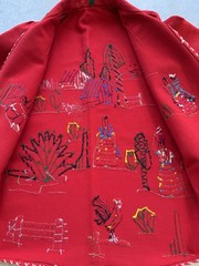1940s Vtg Mexican Wool Embroidered Tourist Souvenir Jacket 40s Folk Art