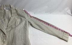 Audacity Blazer Womens Small Khaki Striped Linen Cotton Jacket New MFC230407/BB1