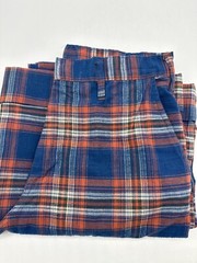 Vintage 1970s Tads Plaid Bell Bottoms Deadstock Pants Blue red Orange White