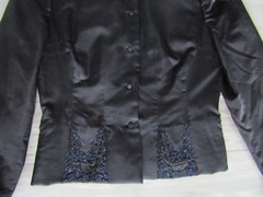 Vintage Hattie Carnegie Black Satin Beaded Evening Suit Jacket Size Small?