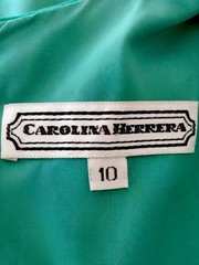 Carolina Herrera Green Silk Maxi Fits Size 6-8 Rare Vintage Formal