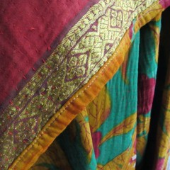 Vintage Nordstrom Womens Colorful Cotton Ric-Rac Gold Reversible Jacket L