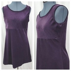 Vintage Byer Too! Purple Ribbed Velvet Dress Size 11