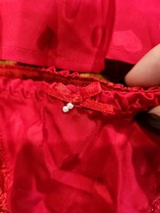 Vtg Silkscreen Red Camisol Lingerie Set Hearts Valentines 100% Washable Silk NWT